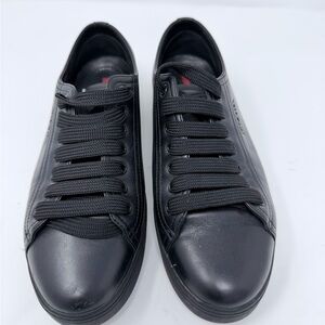 Prada Black Leather Sneakers size S